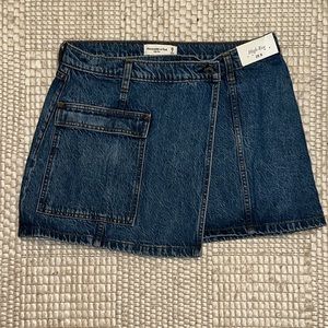 Denim wrap skirt